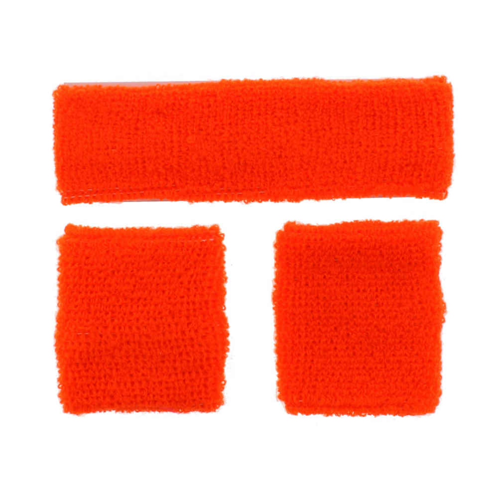 Zac's Alter Ego - Plain orange sweatband and headband set Sweatband - Orange
